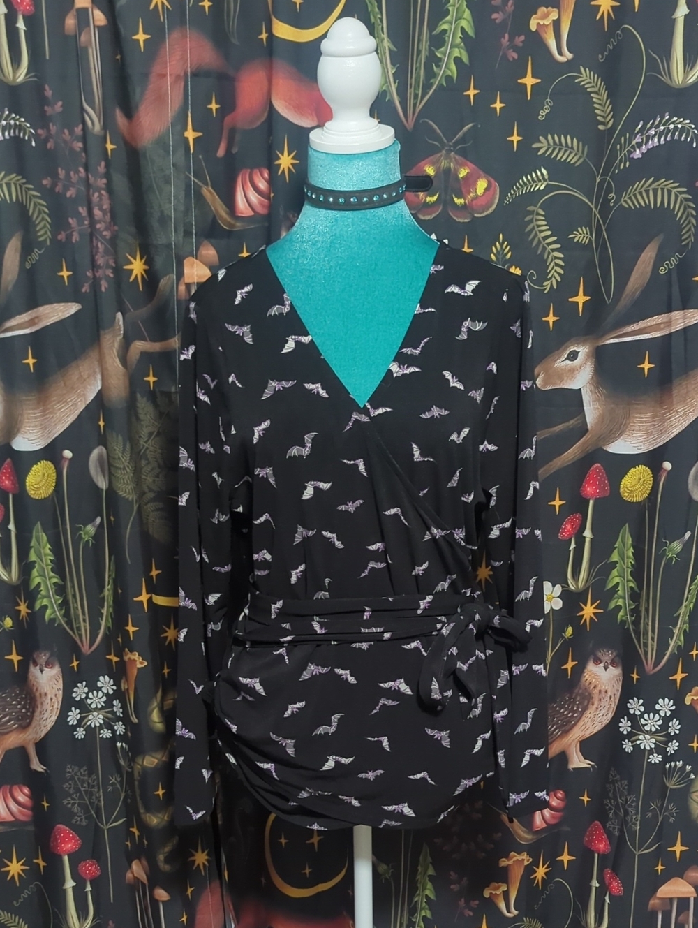 Bat Faux Wrap Top